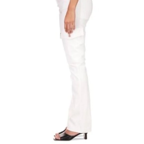 New SANCTUARY COTTON Poppy Solid Bootcut Chino Cargo Pants in White 298BJ0 - Picture 4 of 8